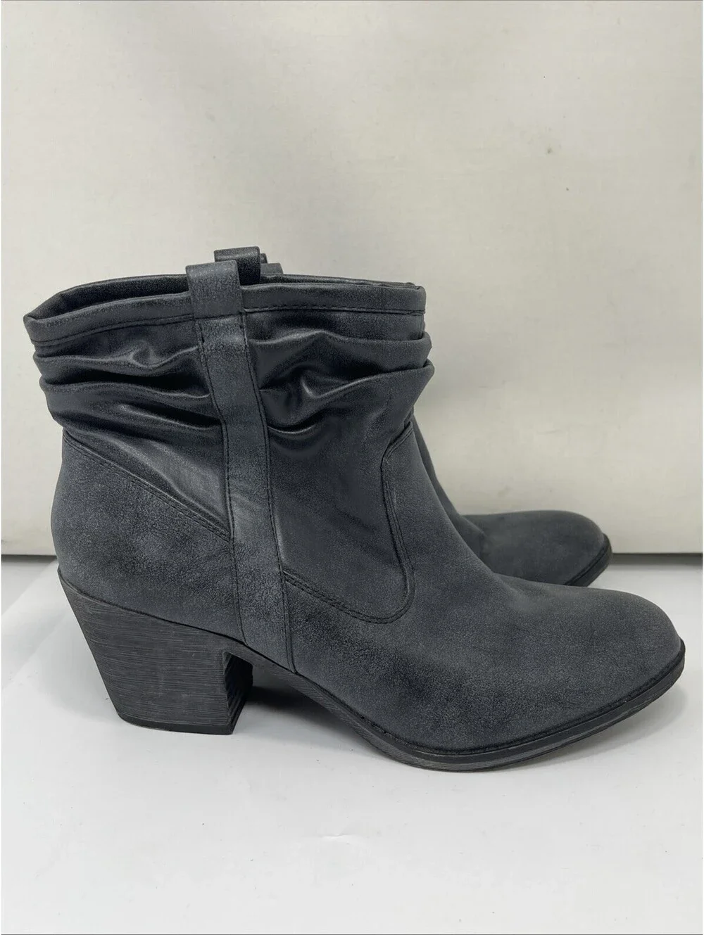 K9 By Rocket Dog Boots Womens 11M Pull On Ankle Bootie Blue Faux Leather Heels